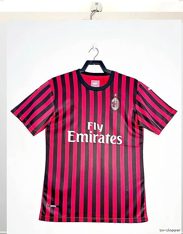 AC Milan Lightweight Retro soccer jersey Red Black Striped for Gift Ideas