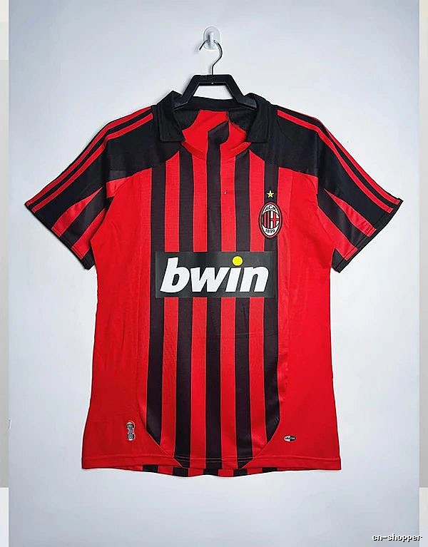 AC Milan Premium Style Retro soccer jersey Red Black Striped for Resort Outfits