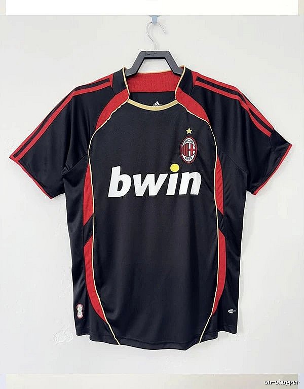 AC Milan Relaxed Retro soccer jersey Red Black Striped with Designer-Inspired Detail
