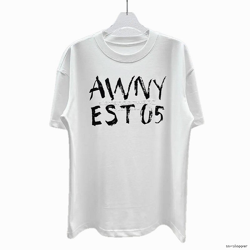 Alexander Wang Graffiti Letter Street Style White T-Shirt
