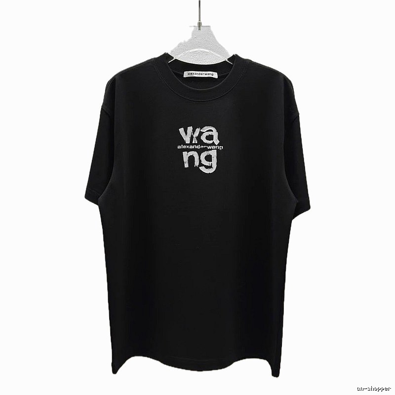 Alexander Wang Letter Print Cool Black T-Shirt