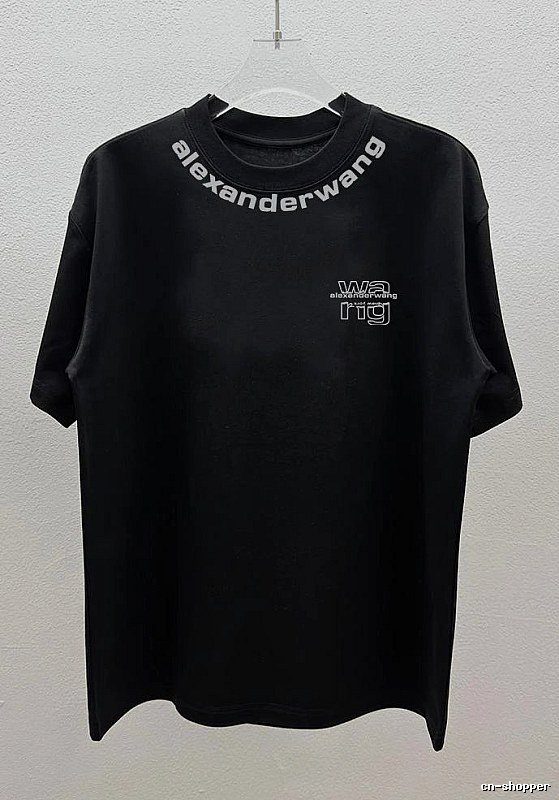 Alexander Wang Letter Print Street Style Black T-Shirt