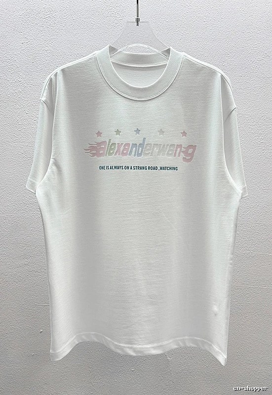 Alexander Wang Letter Print Street Style White T-Shirt