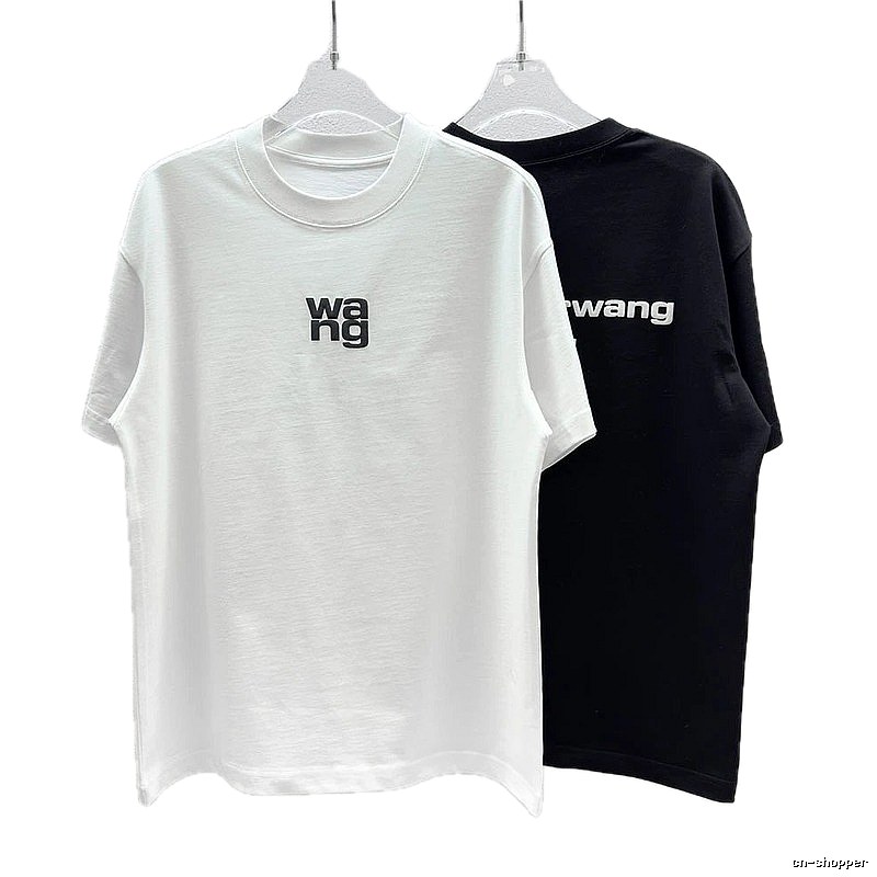 Alexander Wang Letter Print Streetwear Black and White Short-sleeve T-shirt