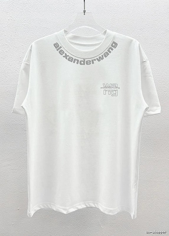 Alexander Wang Printed Street Style White T-Shirt
