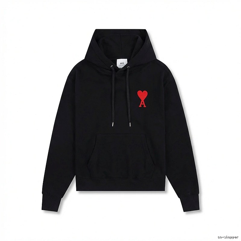 AMI Embroidered Heart Black Sweatshirt
