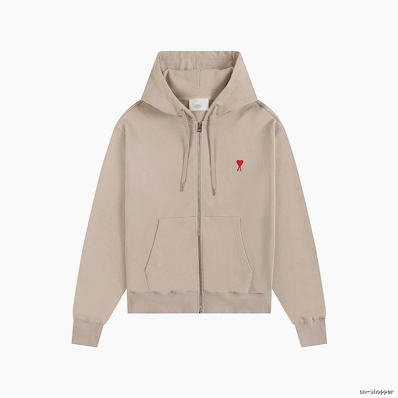 AMI Love Minimalist Style Beige Cardigan