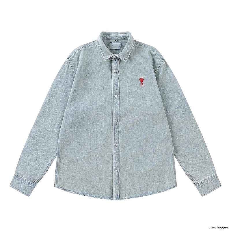 AMI Love Retro Style Denim Shirt