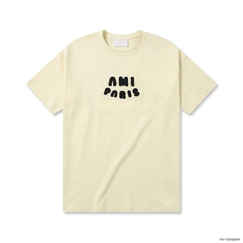 AMI Paris Casual Style Off-White T-shirt