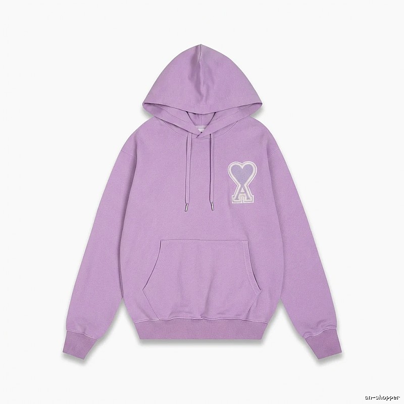 AMI series trendy brand light purple hoodie