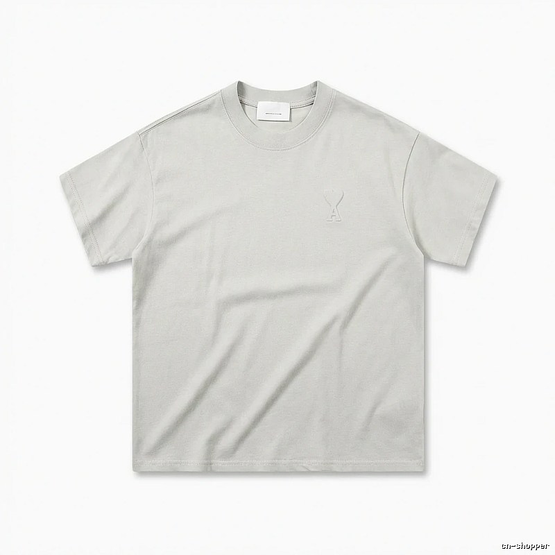 AMI Three-dimensional LOGO Simple White T-shirt