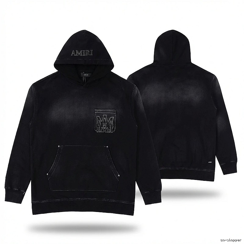 AMIRI distressed black hoodie