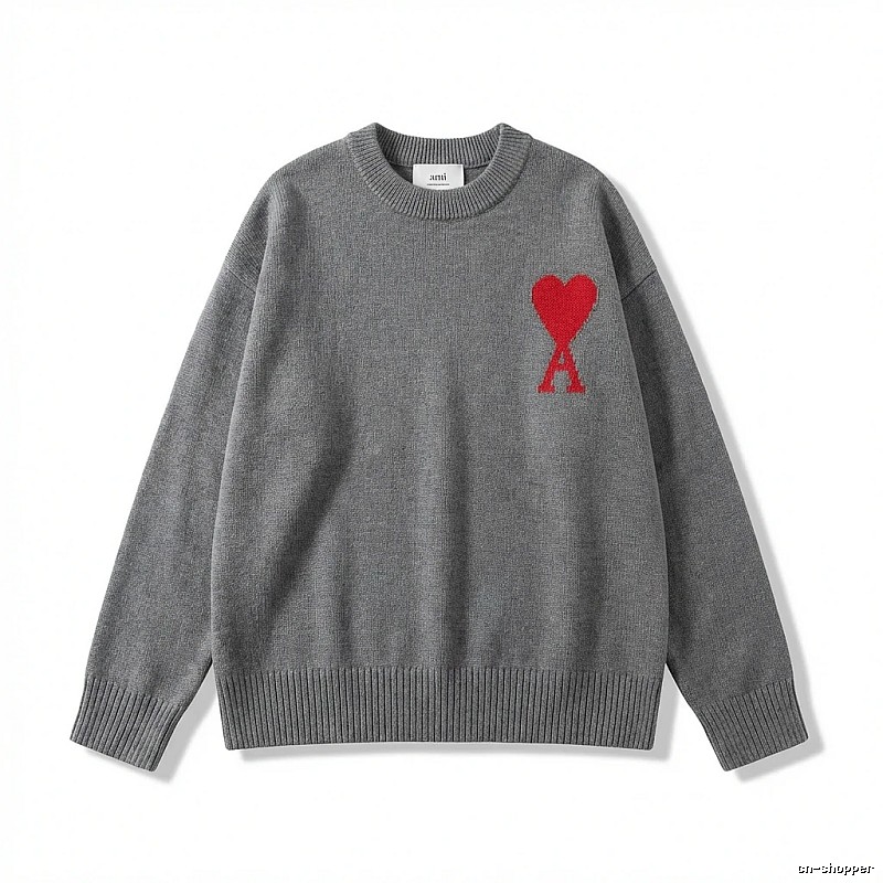 AMIRI Gray Knitwear with Love Heart