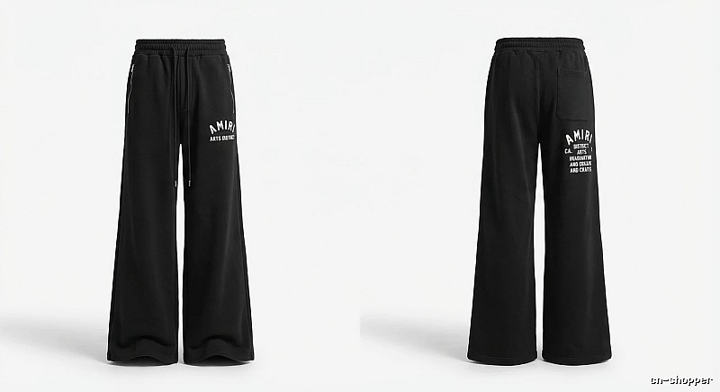 AMIRI Letter Print Casual Black Pants
