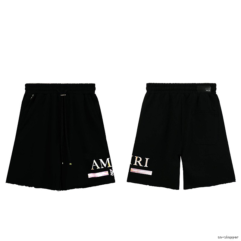 AMIRI Letter Print Street Style Black Shorts