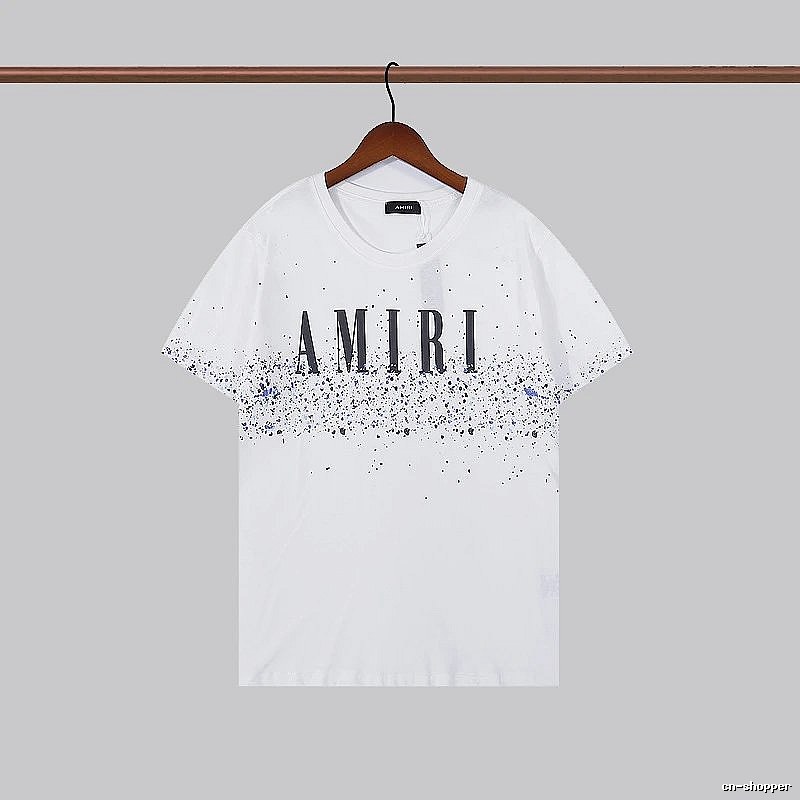 Amiri Logo Detail Graphic T-shirt White Blue Amiri with Relaxed Feel