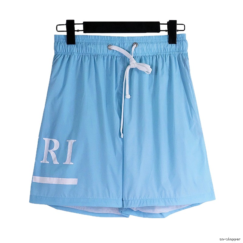 AMIRI Print Collection Street Style Light Blue Shorts