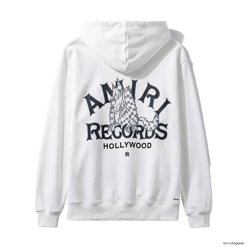 AMIRI RECORDS Series White Trendy and Cool Sweatshirt