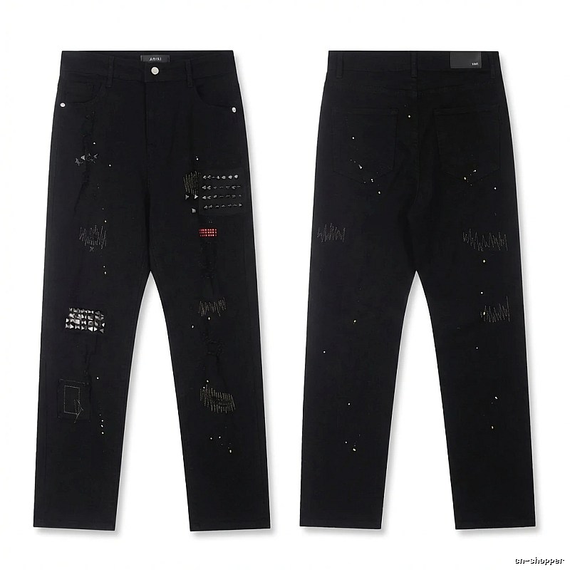 AMIRI Rivet Punk Style Black Pants