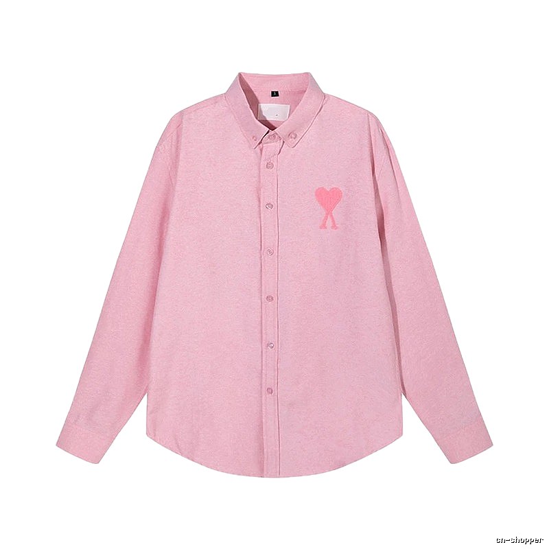 AMI's Love Minimalist Style Pink Shirt