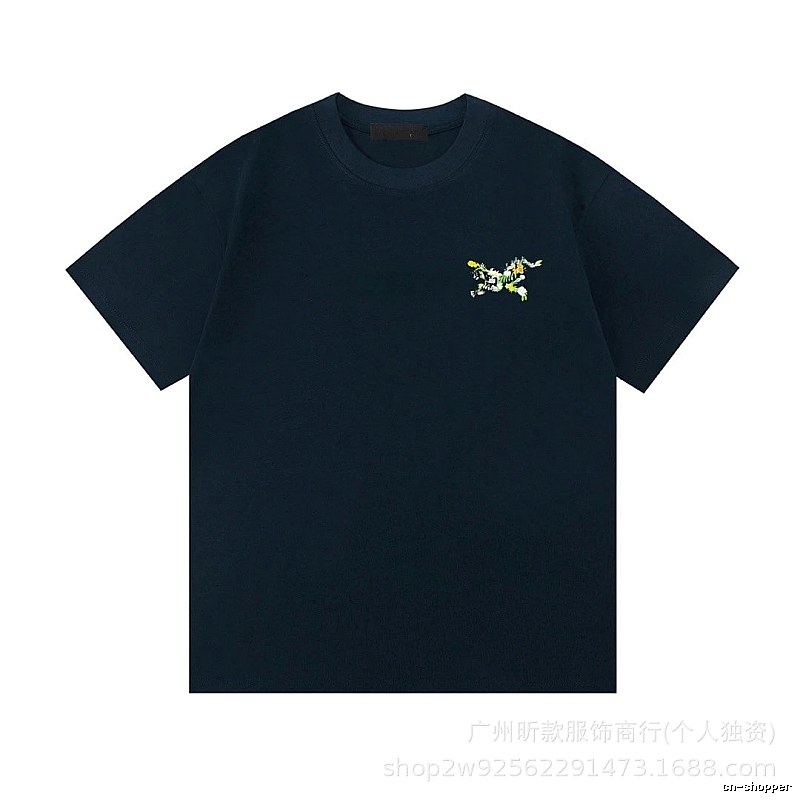 Arc'teryx Floral Embroidered Outdoor Style Navy T-Shirt