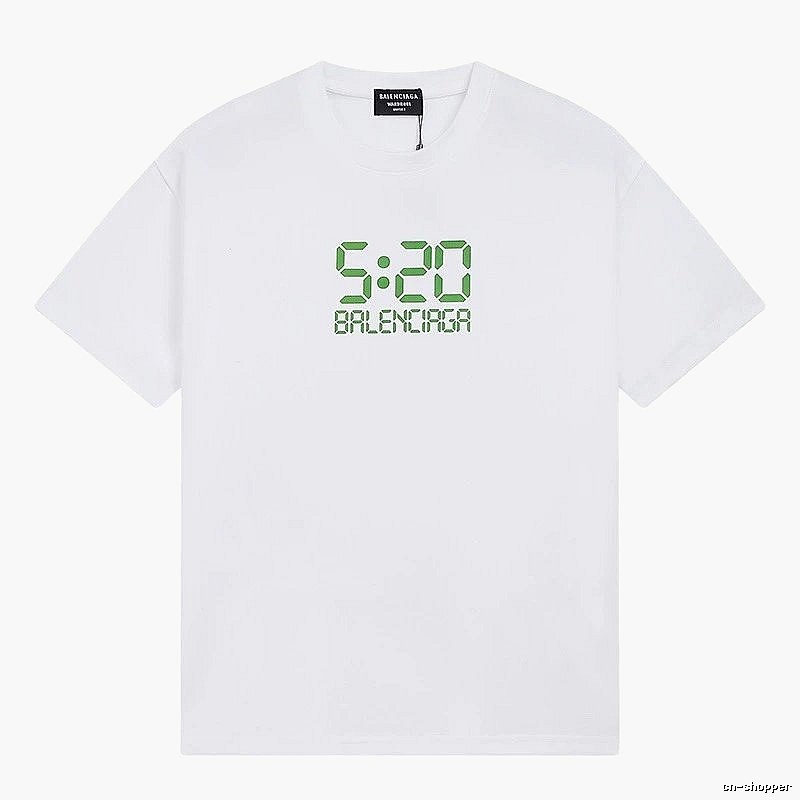 Balenciaga 5:20 Printed Trendy White T-Shirt