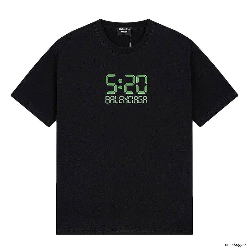 Balenciaga 5:20 Trendy Black Short Sleeve T-Shirt