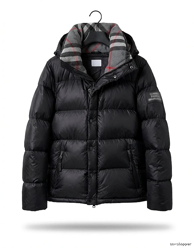 Balenciaga checkered style black down jacket