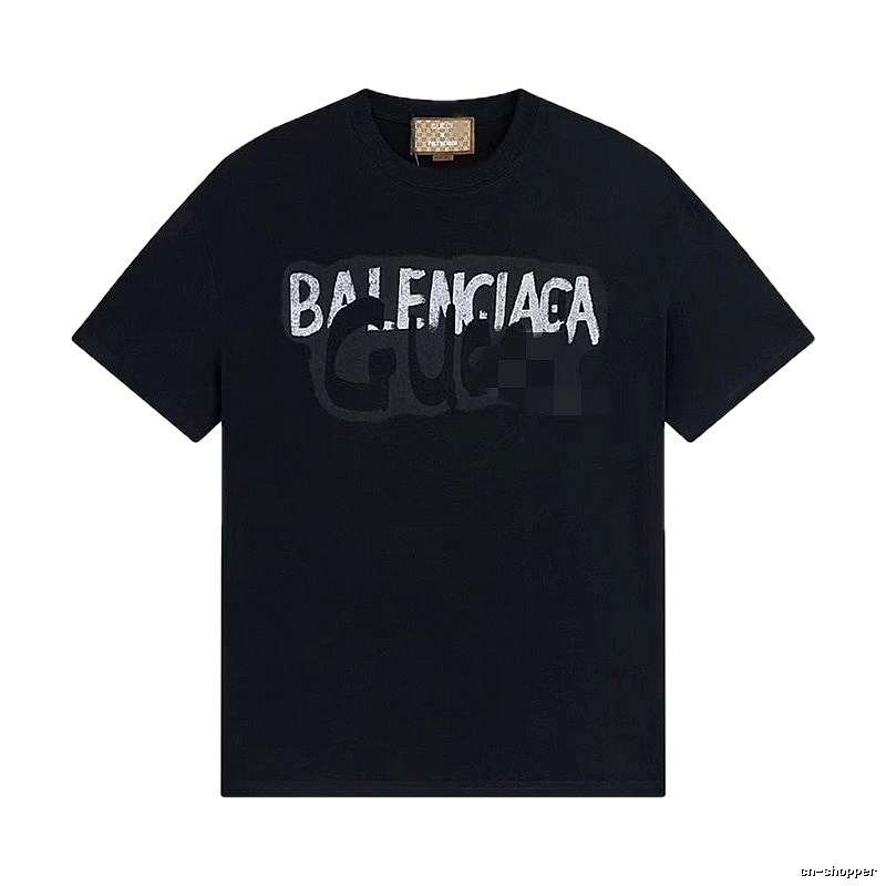Balenciaga Co-branded Graffiti-style Black T-Shirt