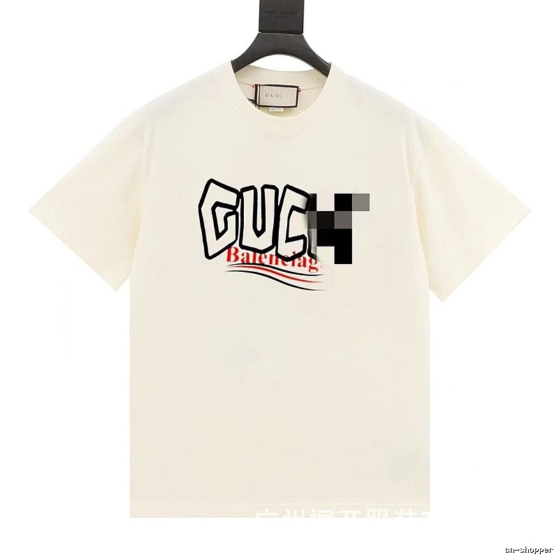 Balenciaga Co-branded Graffiti-style Off-white T-Shirt