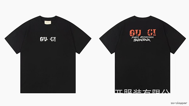 Balenciaga Co-branded Street Style Printed Black T-Shirt