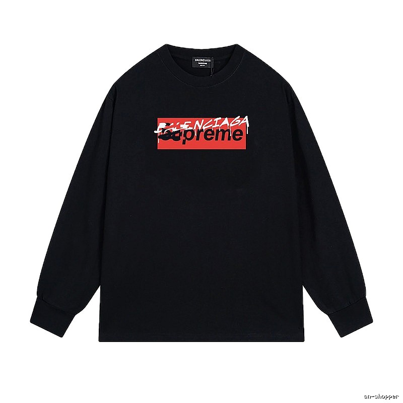 Balenciaga Co-branded Trendy Cool Black Sweatshirt