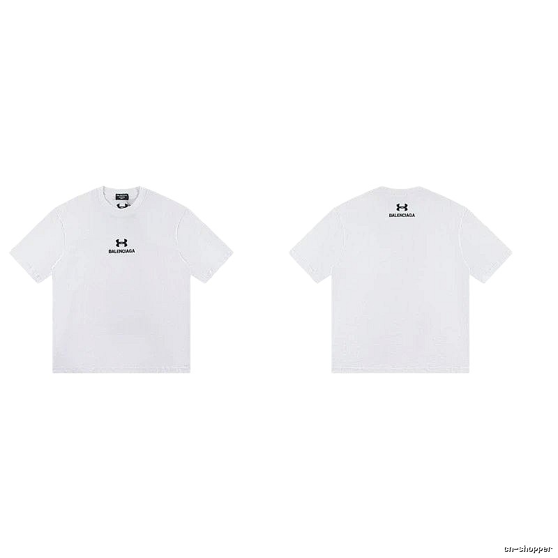 Balenciaga Co-branded Trendy Printed White T-Shirt