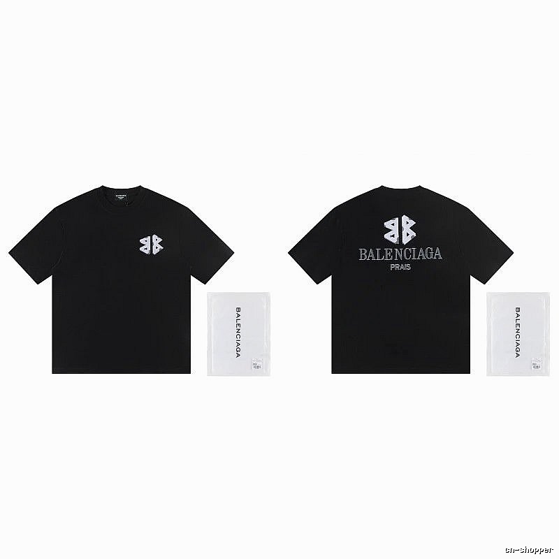 Balenciaga Double B Street Style Black Short-sleeve T-shirt