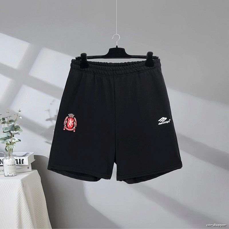 Balenciaga emblem-style black shorts