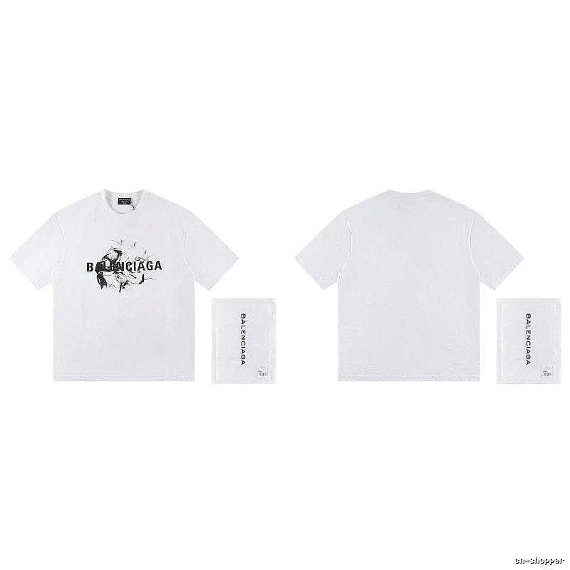 Balenciaga Graffiti Print Street Style White T-Shirt