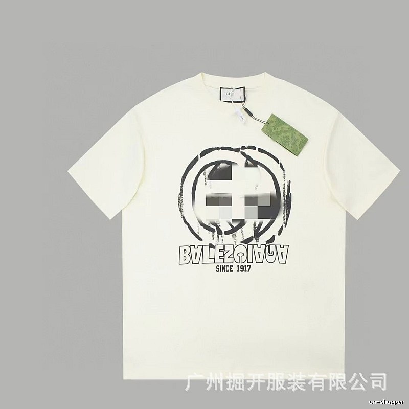 Balenciaga Graffiti Street Style Off-white Short-sleeve T-shirt