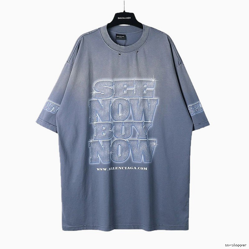 Balenciaga letter grey short-sleeve