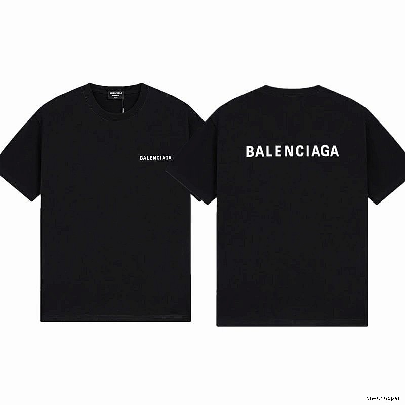 Balenciaga Letter Print Minimalist Style Black T-shirt