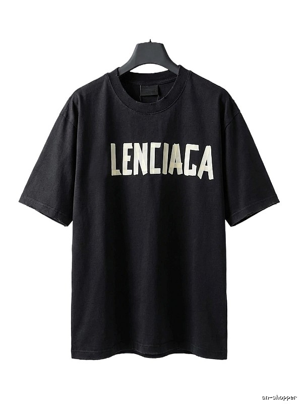 Balenciaga letter-style black T-shirt