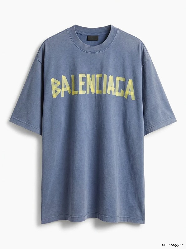 Balenciaga letter-style blue T-shirt