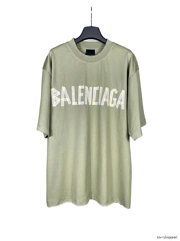Balenciaga letter-style olive green T-shirt