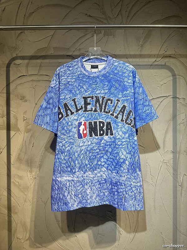 Balenciaga NBA Co-branded Blue T-shirt