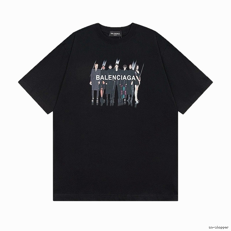 Balenciaga Portrait Print Trendy Black T-Shirt