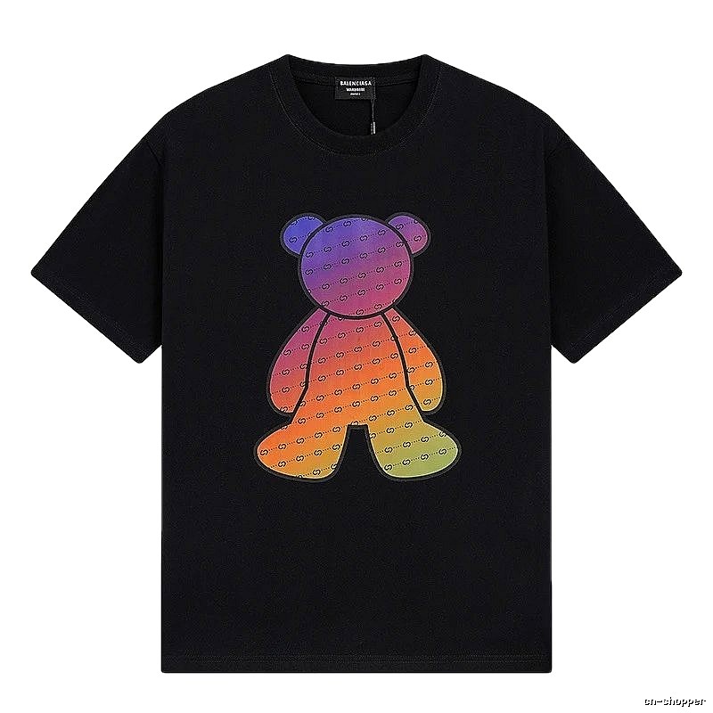 Balenciaga Rainbow Bear Short-sleeve Shirt