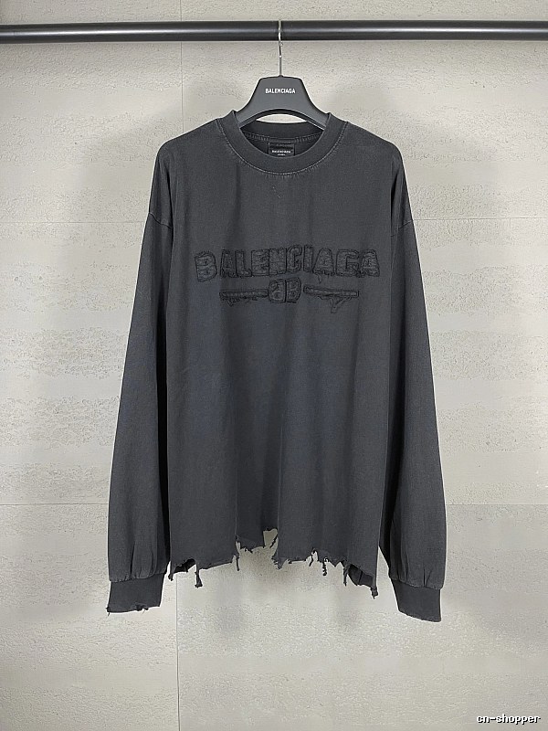 Balenciaga retro ripped black T-shirt