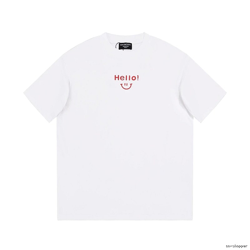 Balenciaga Smile Collection Minimalist Style White T-shirt
