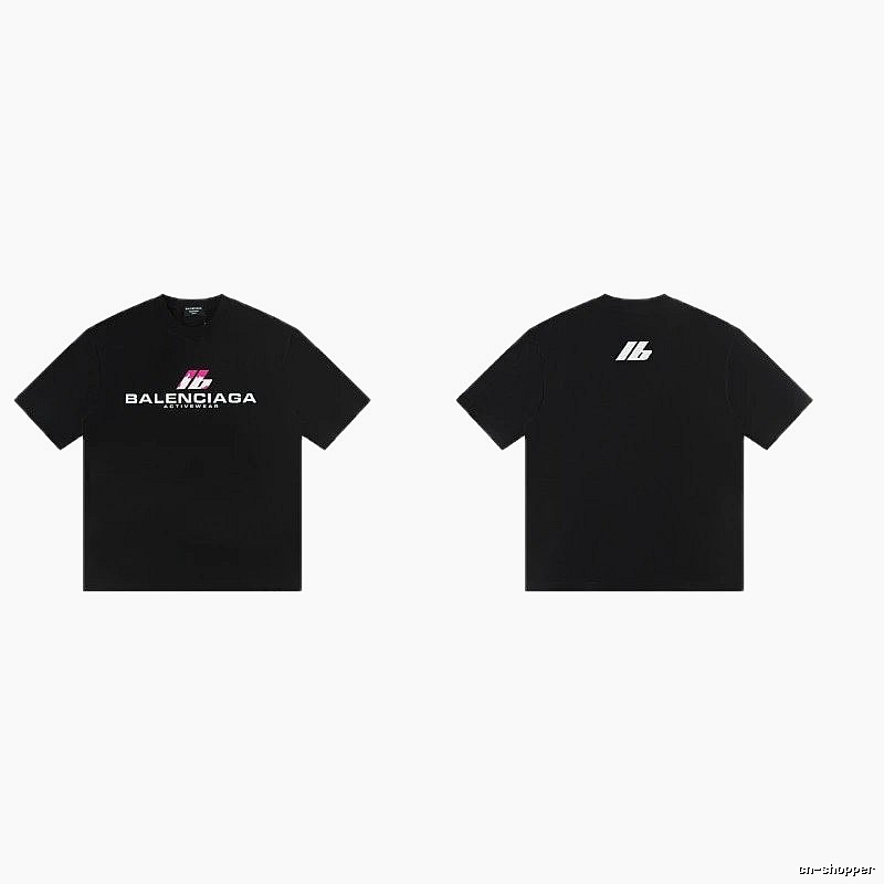 Balenciaga Sport Collection Edgy Cool Style Black Short-sleeve T-shirt