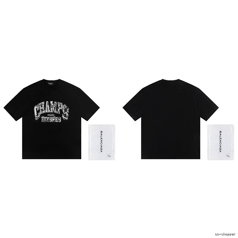 Balenciaga Vintage-style Printed Black T-Shirt