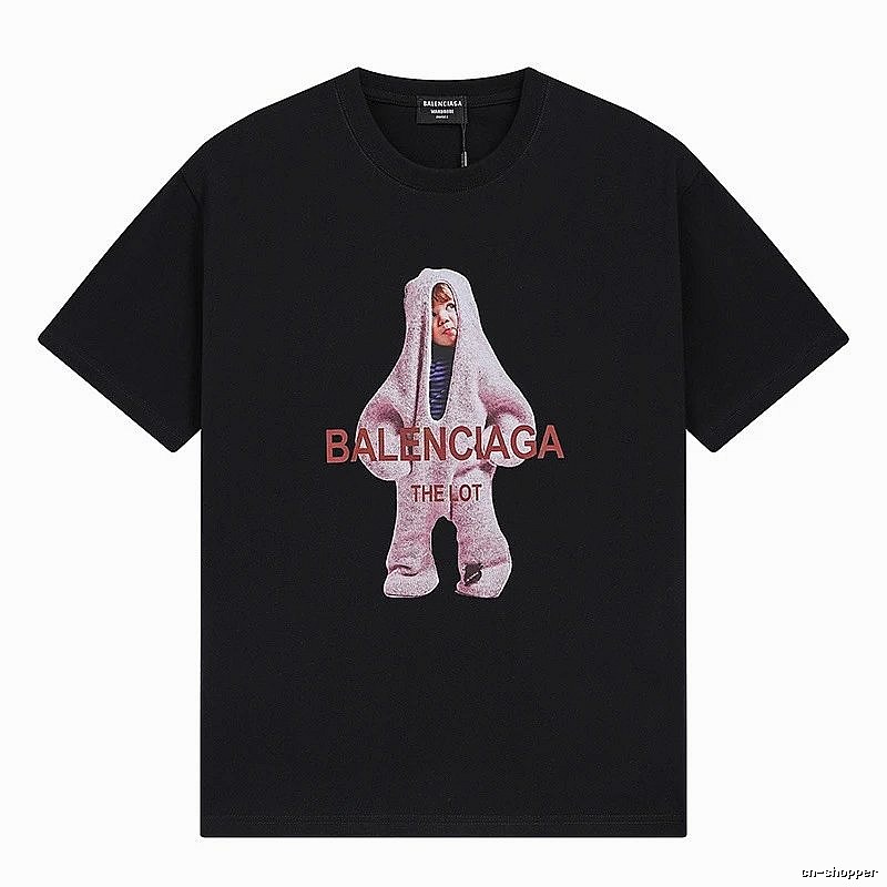 Balenciaga's childlike black T-shirt.